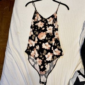 American Eagle Ribbed Floral Bodysuit